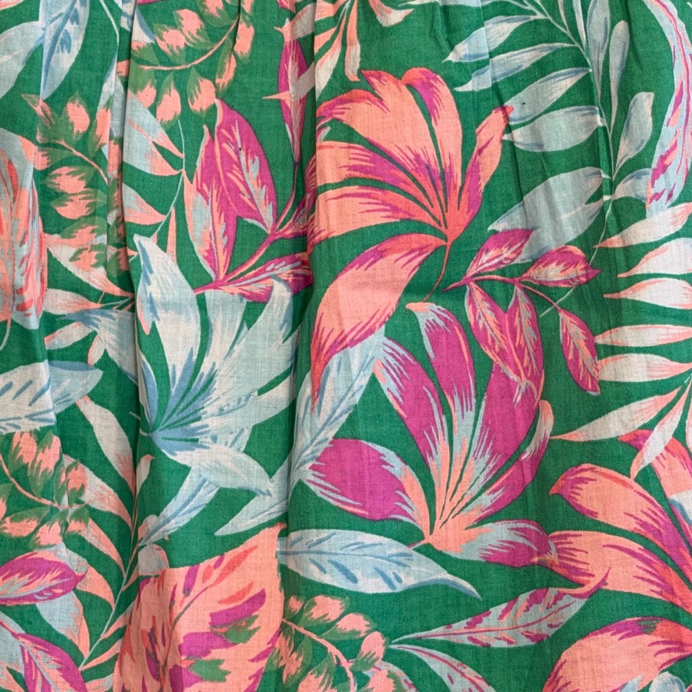 Terra & Sky Tropical Floral Ruffle Sundress Green Pink - NWT - Size - 3X - Picture 2 of 6